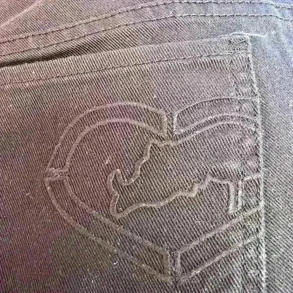 Y2K Womens Echo Red Navy Jeans Size 15 Straight Low Rise Stretch - Picture 5 of 6